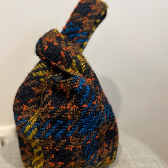 yaito Handbags - Yaito wool flannel knot bag in blue